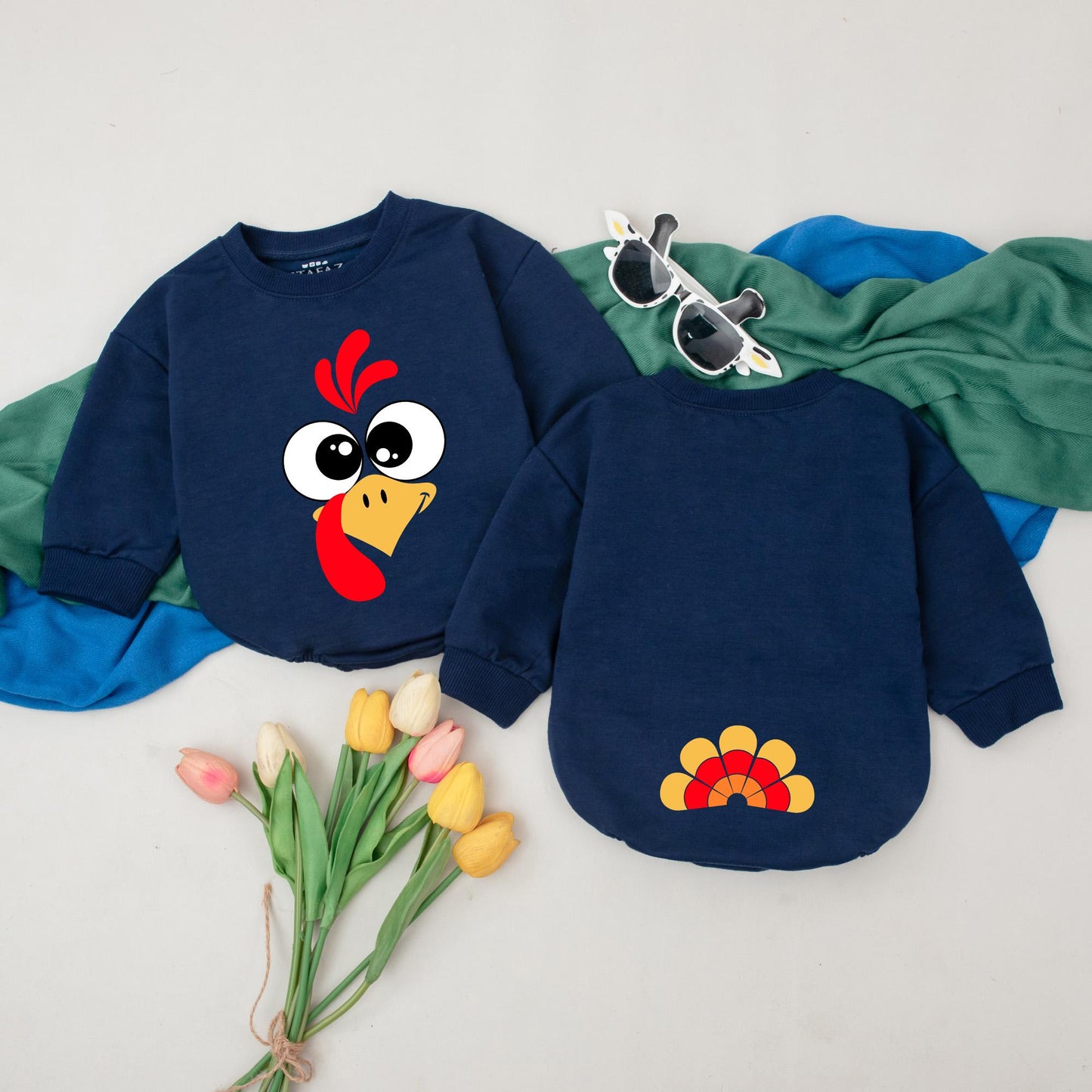 Little Turkey Baby Romper Thankful Turkey Bodysuit First Thanksgiving Retro Fall Autumn Kid Clothes Baby Shower Gift