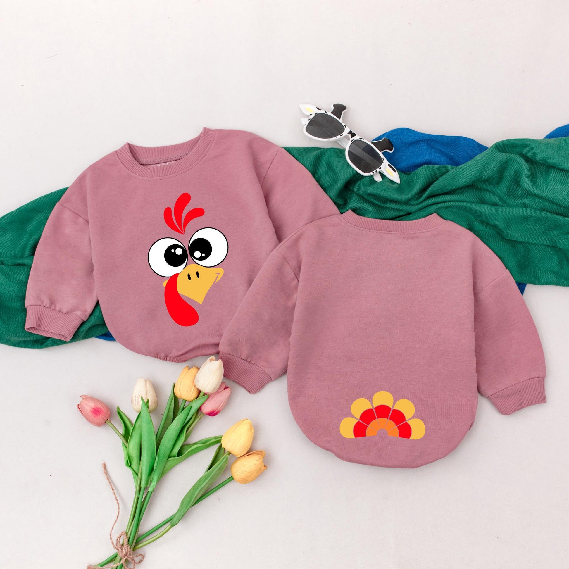 Little Turkey Baby Romper Thankful Turkey Bodysuit First Thanksgiving Retro Fall Autumn Kid Clothes Baby Shower Gift
