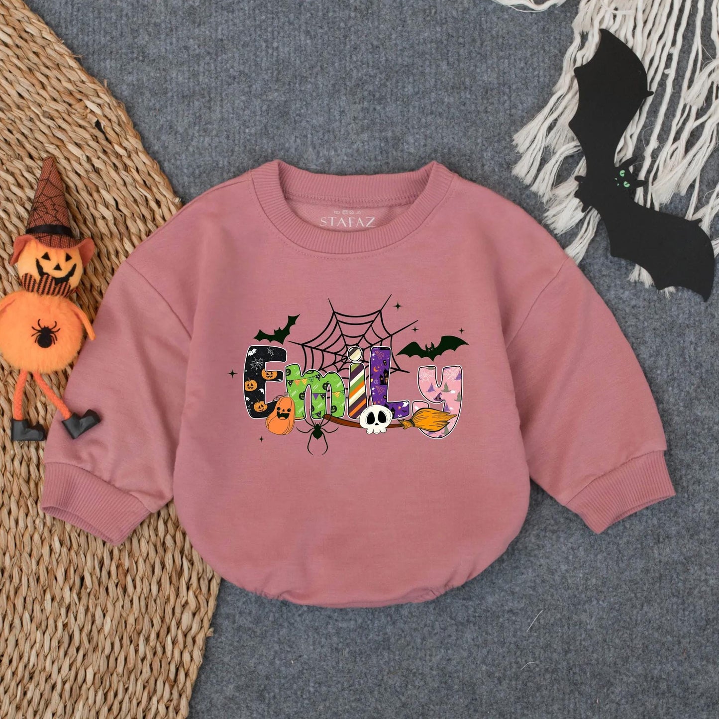 Personalized Spooky Boo Baby Romper My 1st Halloween Ghost Outfit Toddler Pumpkin Patch Gift
