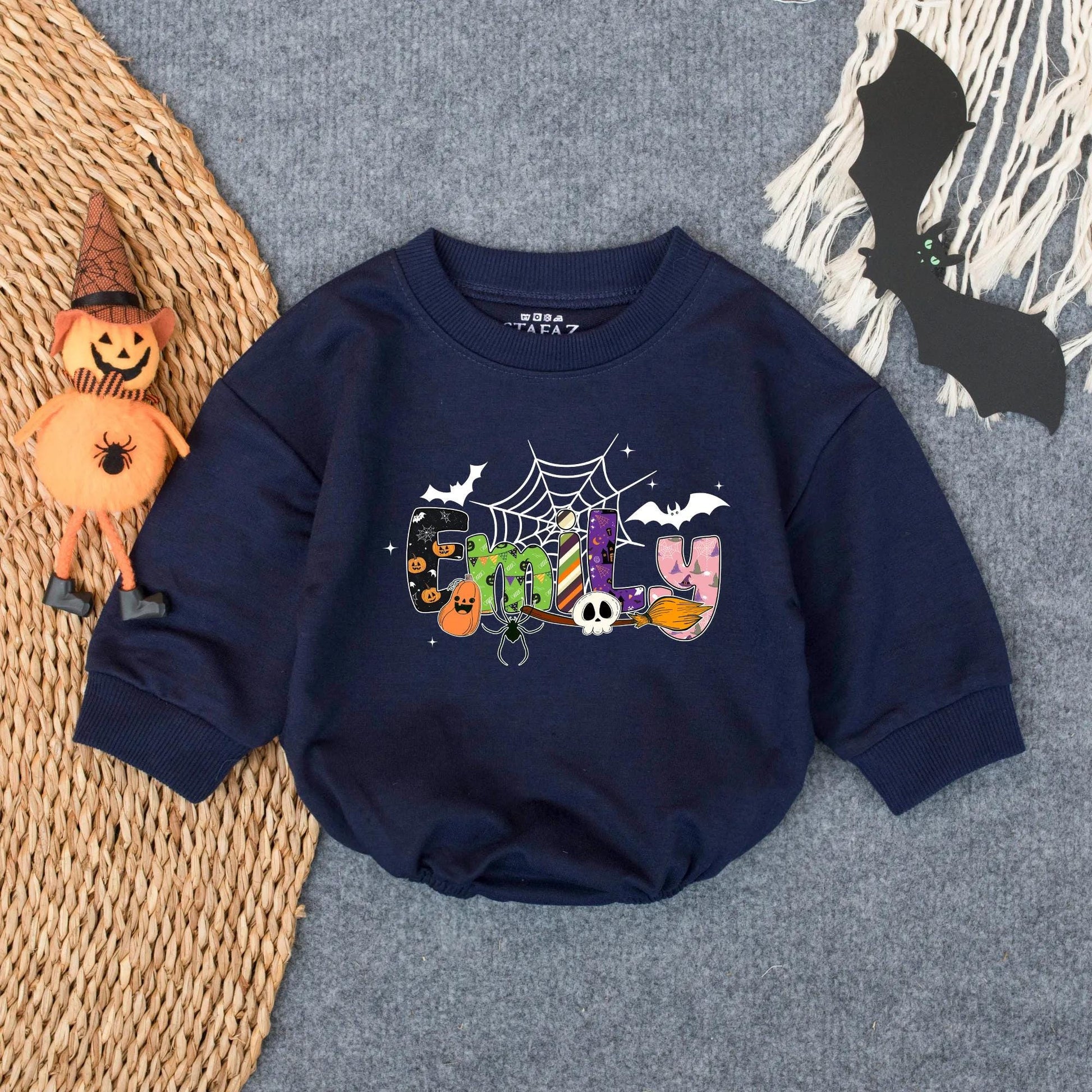 Personalized Spooky Boo Baby Romper My 1st Halloween Ghost Outfit Toddler Pumpkin Patch Gift