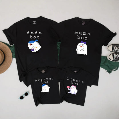 Boo Family Matching Shirts: Ghost Halloween Outfits for Mom, Dad & Kids - Spooky Fall Family Tees