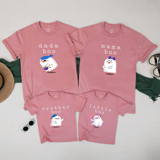 Boo Family Matching Shirts: Ghost Halloween Outfits for Mom, Dad & Kids - Spooky Fall Family Tees