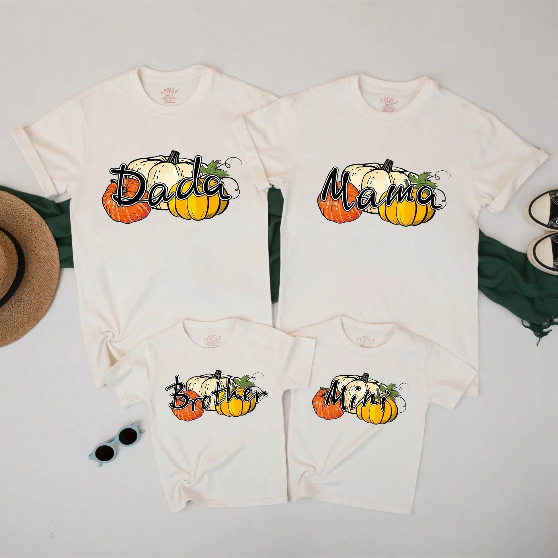 Cute Pumpkin Family Matching Shirts Mama Dada Mini Brother Fall Halloween Outfits