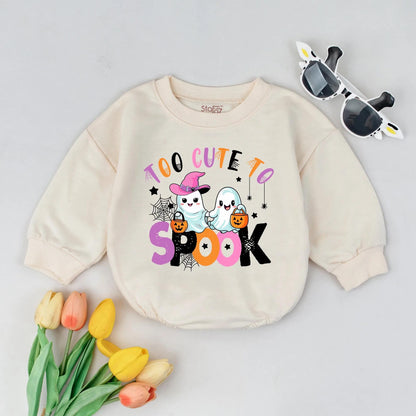 Too Cute To Spook Baby Romper Adorable Ghost Halloween Outfit for Toddlers and Girls