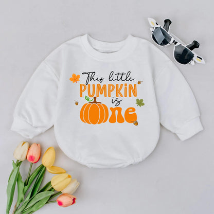 This Little Pumpkin Is One! Fall Baby Girl Birthday Outfit Romper, 1st Birthday Shirt, Halloween Costume, Autumn Gift