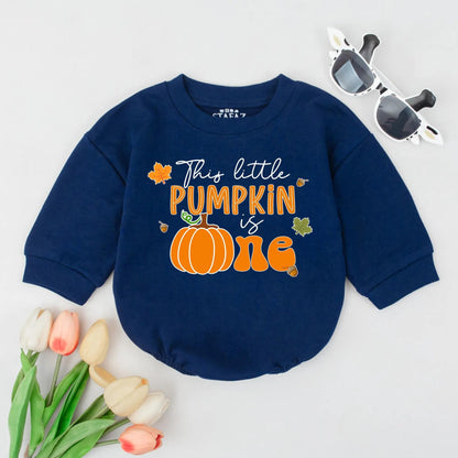 This Little Pumpkin Is One! Fall Baby Girl Birthday Outfit Romper, 1st Birthday Shirt, Halloween Costume, Autumn Gift