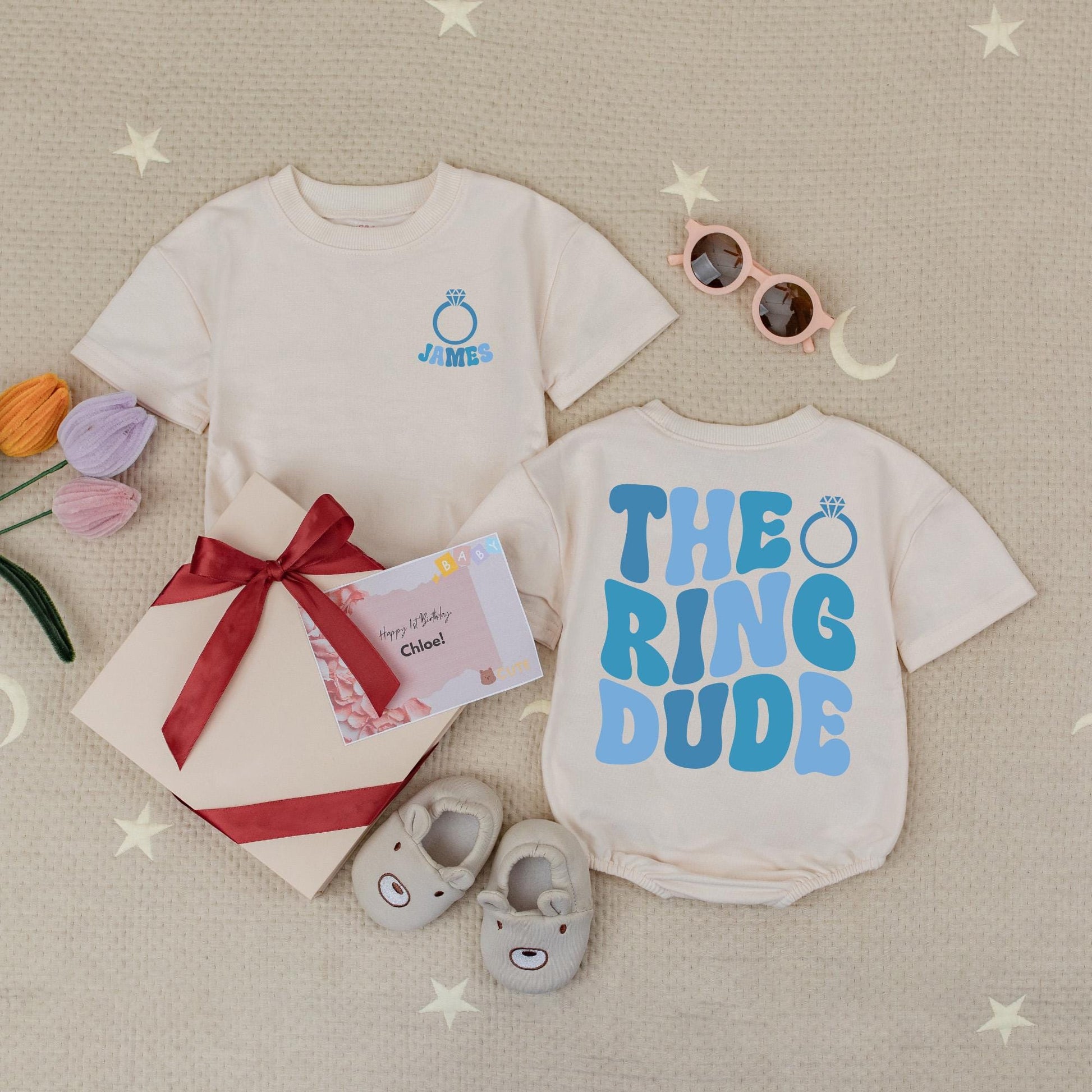 Custom Ring Dude Baby Romper or Ring Bearer Shirt for Wedding, Ring Security Onesie, Bridal Party Gift, Wedding Kid Clothes