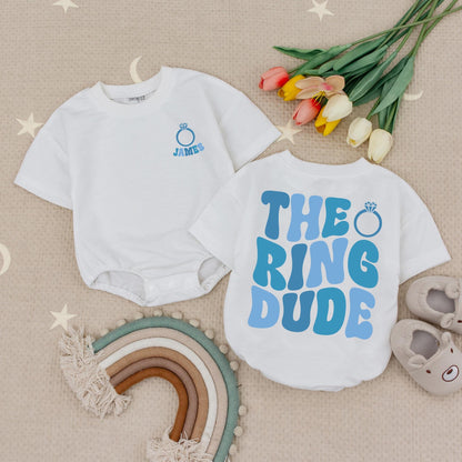 Custom Ring Dude Baby Romper or Ring Bearer Shirt for Wedding, Ring Security Onesie, Bridal Party Gift, Wedding Kid Clothes