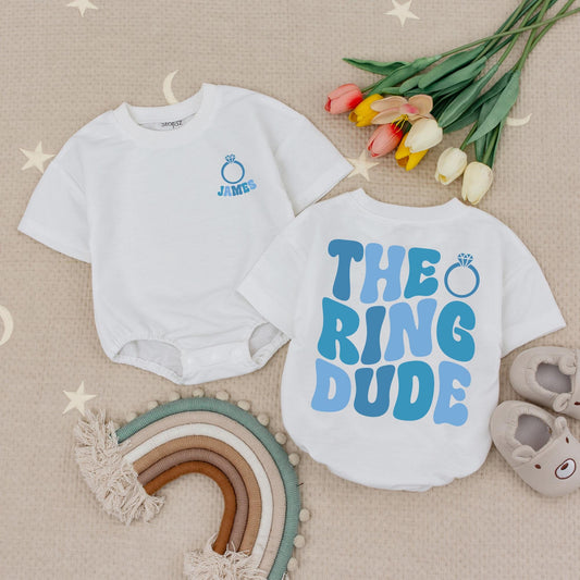 Custom Ring Dude Baby Romper or Ring Bearer Shirt for Wedding, Ring Security Onesie, Bridal Party Gift, Wedding Kid Clothes