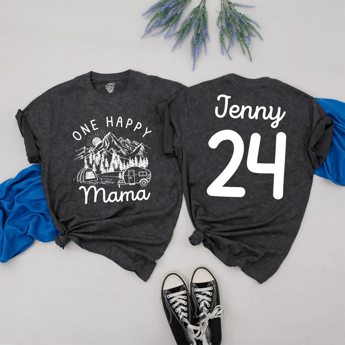 One Happy Camper Birthday Shirt & Romper for Family Camping Trips Fun First Birthday Party Outfit Coordinating Mommy and Me