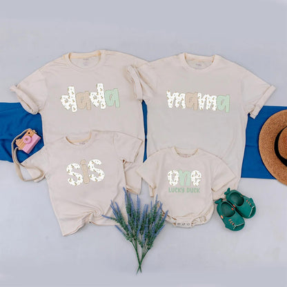Mallard Duck Family Matching Shirt One Lucky Duck First Birthday Outfit Vintage Gingham Retro Tee Clothes Custom Family Party Gift