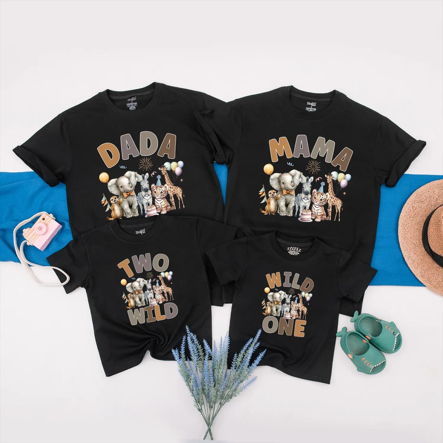 Matching Wild One Family Shirts - Personalized Animal Birthday Outfit - Zoo Trip Fun for Baby & Family