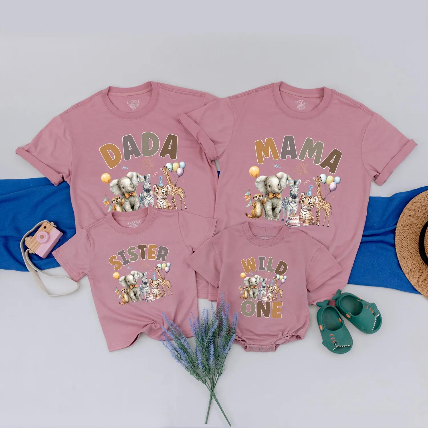 Matching Wild One Family Shirts - Personalized Animal Birthday Outfit - Zoo Trip Fun for Baby & Family