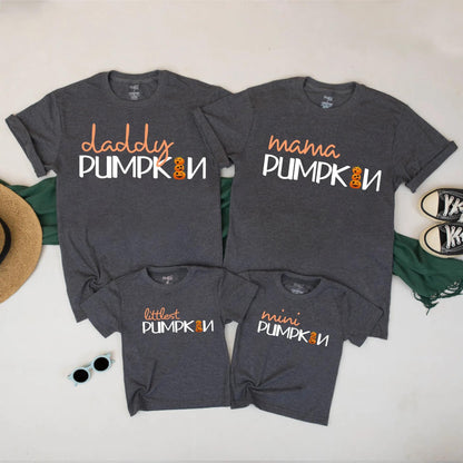 Matching Pumpkin Family Halloween Shirts Cute Fall TShirt Set for Dad Mom Kids Baby Personalized Pumpkin Outfit for Halloween Celebrations