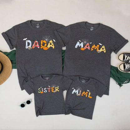 Cute Matching Halloween Family Shirts Spooky Ghost Pumpkin Tees for Mom Dad Kids Baby Fall Costume