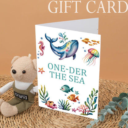 Personalized One-Der the Sea Boy First Birthday Shirt with Cartoon Whale & Colorful Ocean Animals Design Soft Cotton Baby Outfit Playful