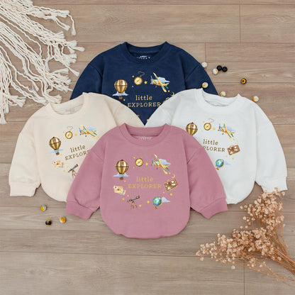 Little Explorer Baby Romper Watercolor Adventure Awaits Outfit Cute Travel Clothes Gender Neutral Gift Idea Gold Stars
