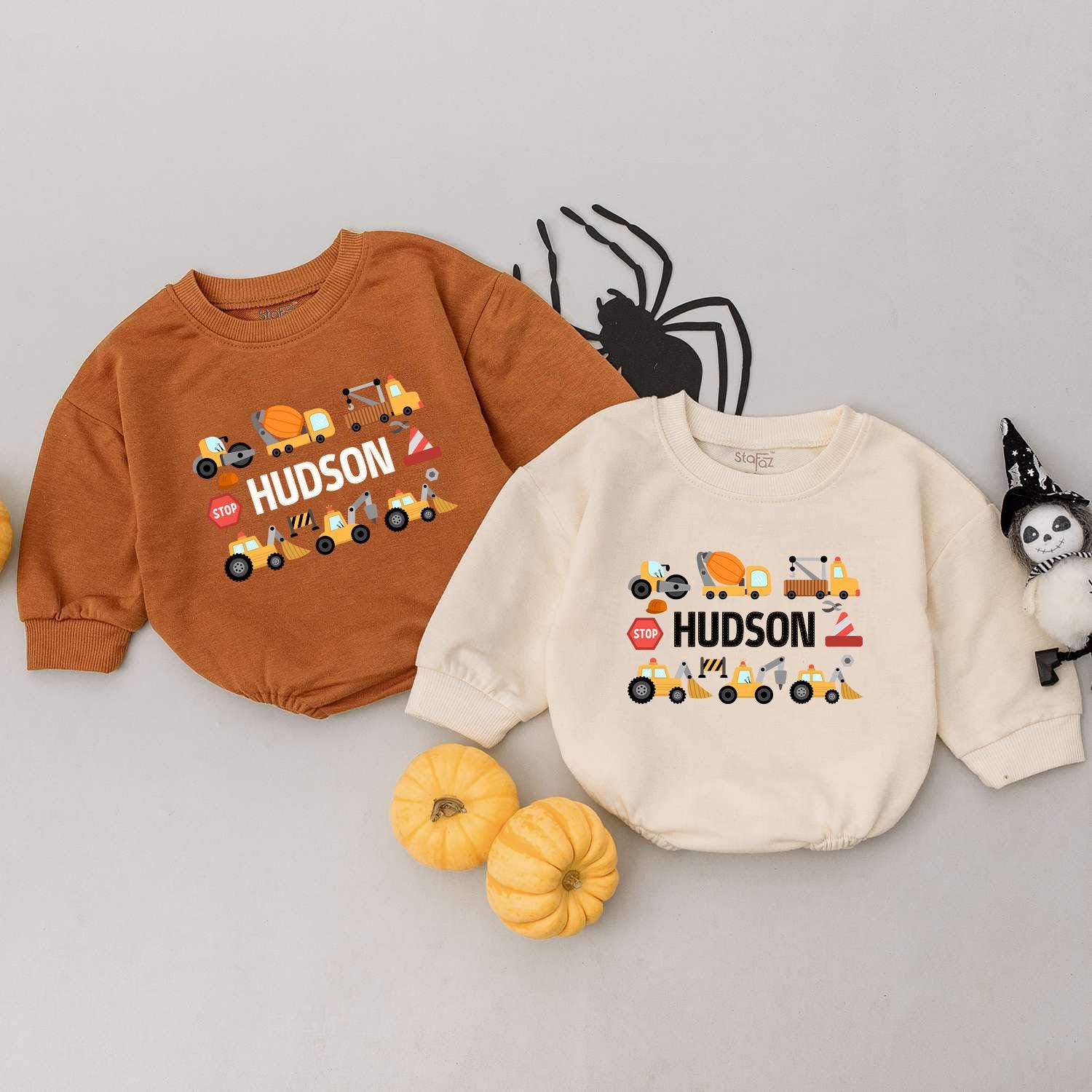 Construction Truck Baby Clothes Stop Hudson 2 Cartoon Yellow Orange Gray Red Toddler Birthday Outfit Cute Shower Gift Boy Outfit