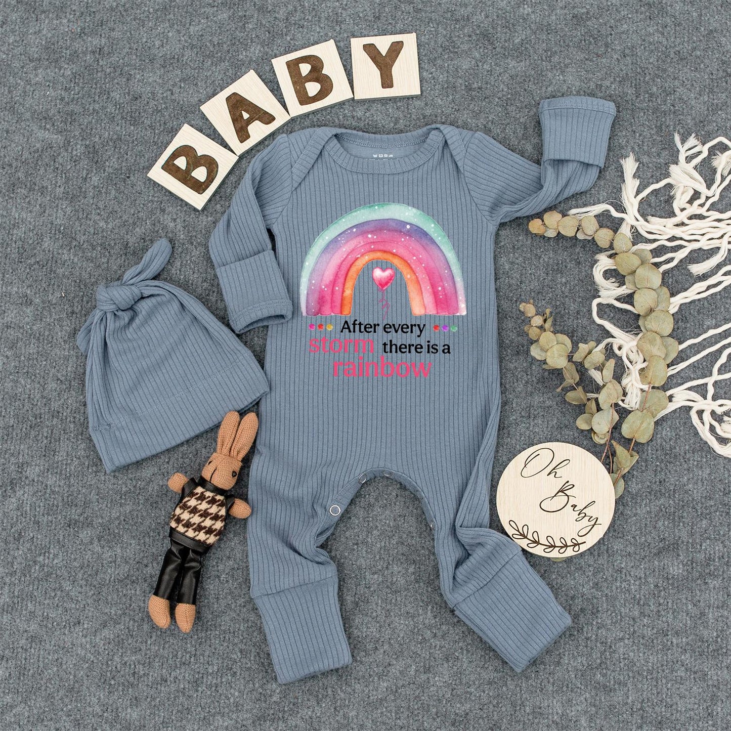 After Every Storm is a Rainbow Baby Bodysuit Retro Gender Neutral Newborn Clothes Baby Shower Gift