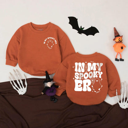 In My Spooky Era Baby Romper Retro Halloween Ghost Outfit Cute Fall Bodysuit Vintage Spooky Season Baby Shower Gift for Infants