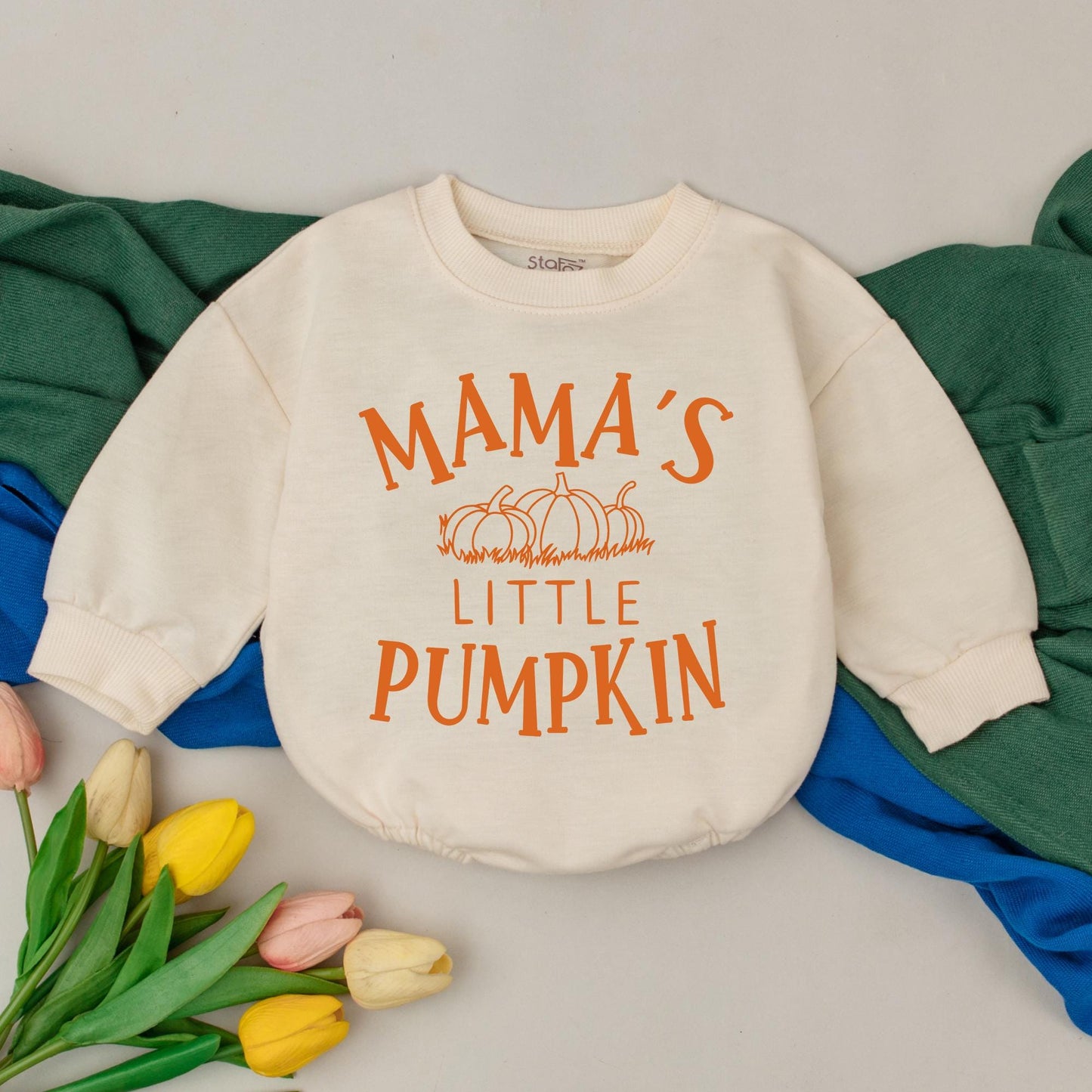 Mama's Little Pumpkin Retro Romper Baby Girl Outfit, First Thanksgiving Bodysuit Gift, Autumn Fall Clothes, Baby Shower Present