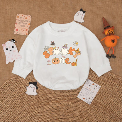 Spooky One Birthday Baby Romper - Halloween First Birthday Outfit - Custom Name Baby Bodysuit - Fall Baby Gift