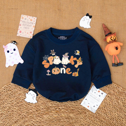 Spooky One Birthday Baby Romper - Halloween First Birthday Outfit - Custom Name Baby Bodysuit - Fall Baby Gift
