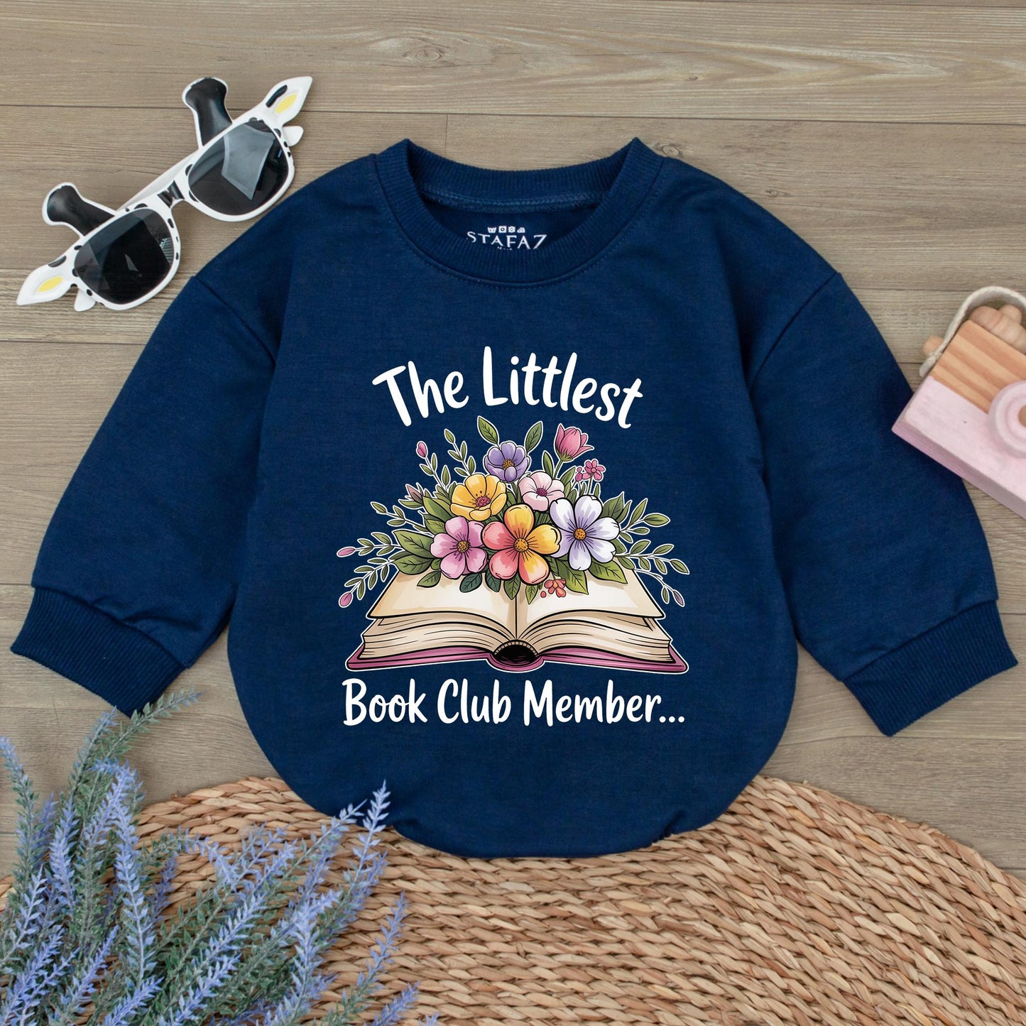 The Littlest Book Club Member Baby Romper Sweet Floral Bodysuit Book Lover Outfit Newborn Baby Shower Gift Cute Toddler Clothes