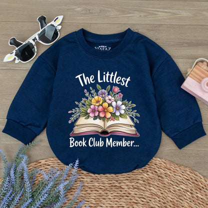 The Littlest Book Club Member Baby Romper Sweet Floral Bodysuit Book Lover Outfit Newborn Baby Shower Gift Cute Toddler Clothes