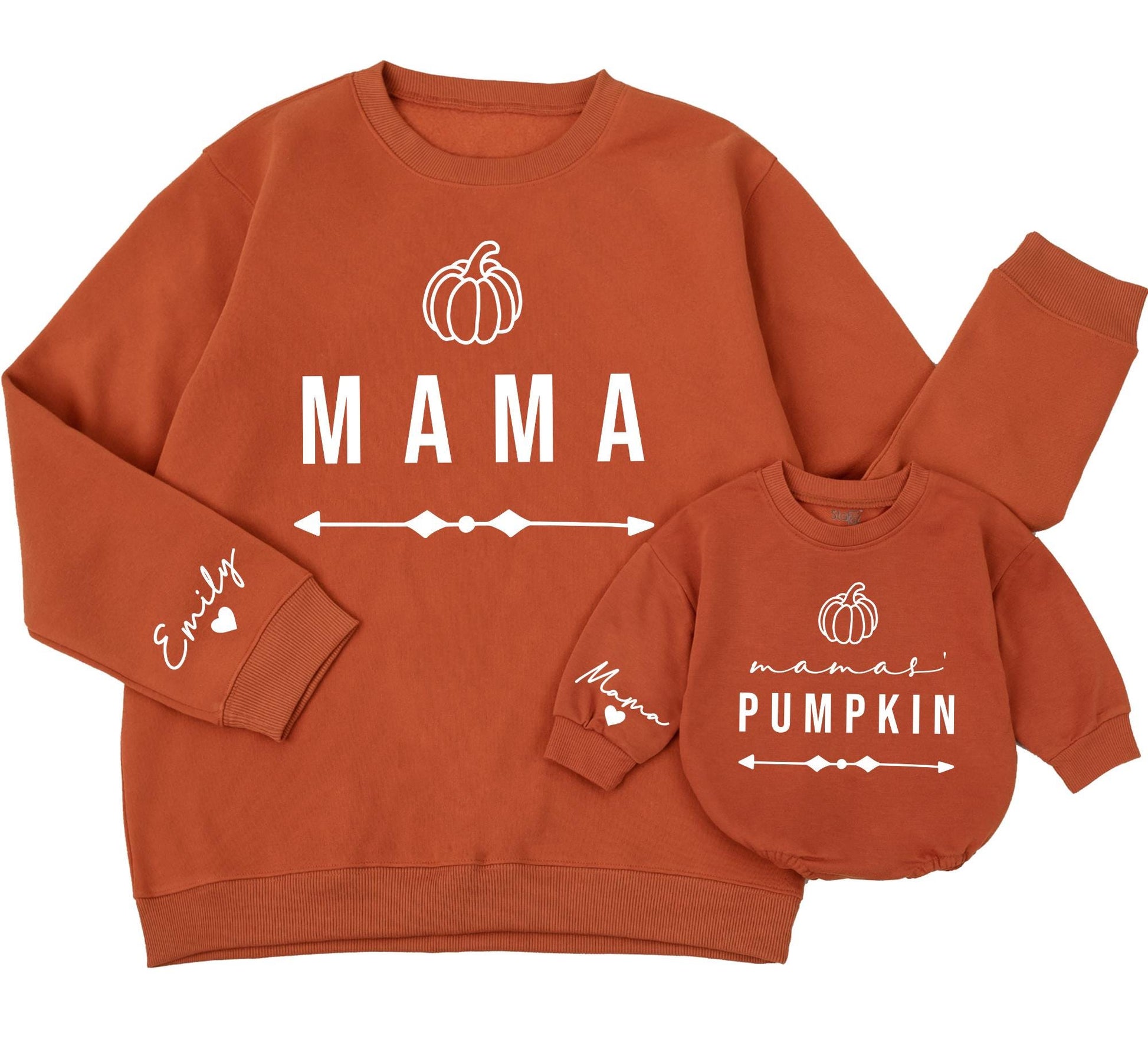 Mama Pumpkin Matching Fall Sweatshirts for Mom and Baby Pumpkin Patch Outfits