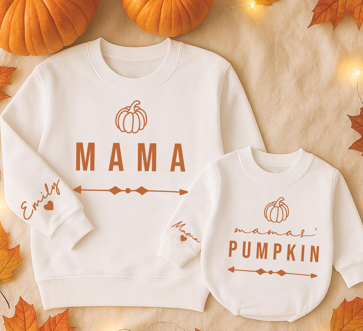 Mama Pumpkin Matching Fall Sweatshirts for Mom and Baby Pumpkin Patch Outfits