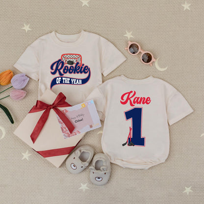 Rookie of the Year Hockey Baby Romper Cute Boys First Hockey Season Bodysuit Baby Shower Gift Ice Hockey Fan Outfit