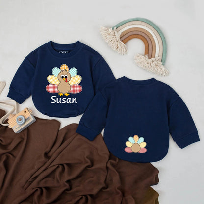 Susan Turkey Baby Romper First Thanksgiving Outfit Custom Name Bodysuit Cute Turkey Design Baby Girl Boy Thanksgiving Gift 135 chars