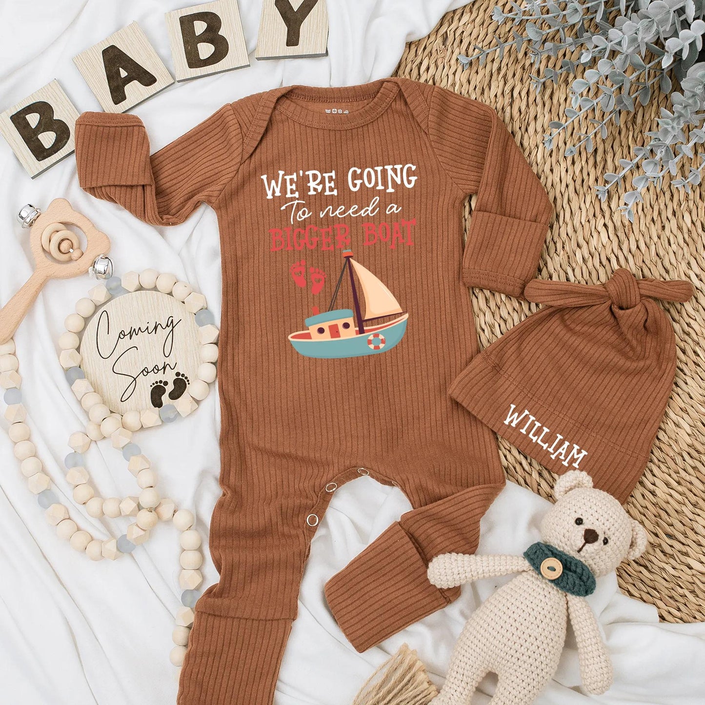 We're Going to Need a Bigger Boat Baby Bodysuit Funny Announcement Outfit Newborn Baby Shower Gift Pregnancy Reveal