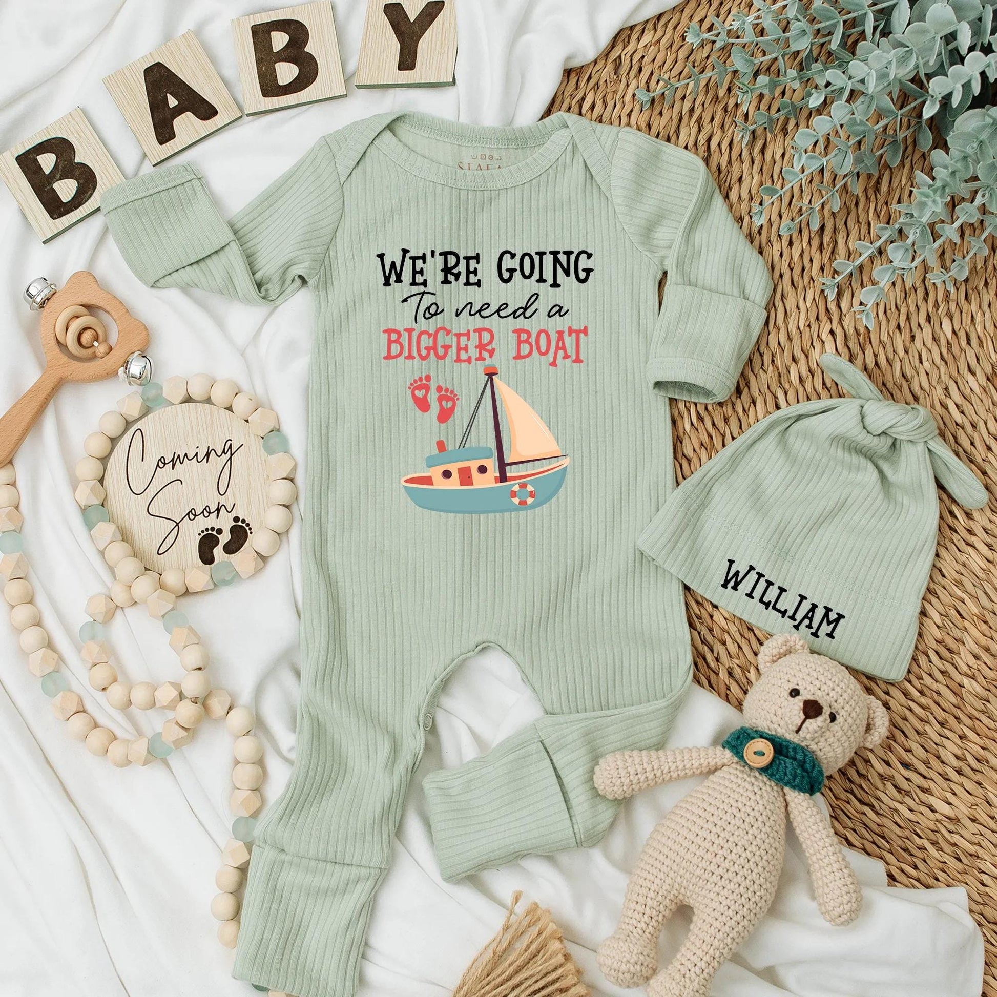 We're Going to Need a Bigger Boat Baby Bodysuit Funny Announcement Outfit Newborn Baby Shower Gift Pregnancy Reveal