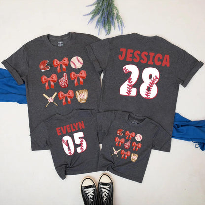 Custom Baseball Mom and Baby Matching Tees Personalized Name and Number Baseball Game Day Outfits