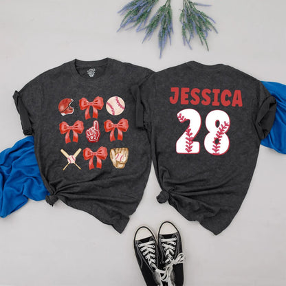 Custom Baseball Mom and Baby Matching Tees Personalized Name and Number Baseball Game Day Outfits