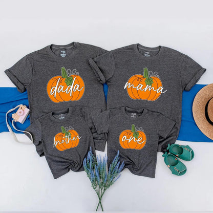 Little Pumpkin is One Fall Birthday Shirt Cute Orange Pumpkin Design for Baby's 1st Birthday Outfit Family Matching Gift