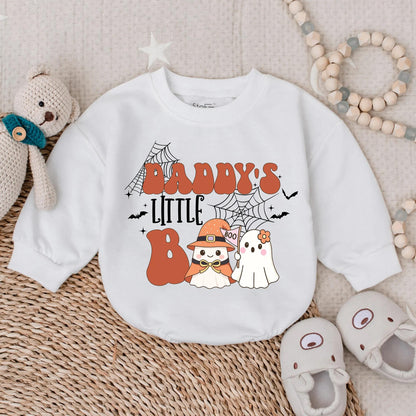 Daddy's Little Boo Bubble Romper Retro Bodysuit Spooky Babe Halloween Outfit Infant First Halloween Ghost Design Comfortable Cotton