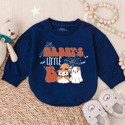 Daddy's Little Boo Bubble Romper Retro Bodysuit Spooky Babe Halloween Outfit Infant First Halloween Ghost Design Comfortable Cotton