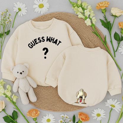 Guess What Chicken Butt Baby Romper Funny Bodysuit, Gender Neutral, Baby Shower Gift, Whimsical Chicken Design, Newborn Outfit