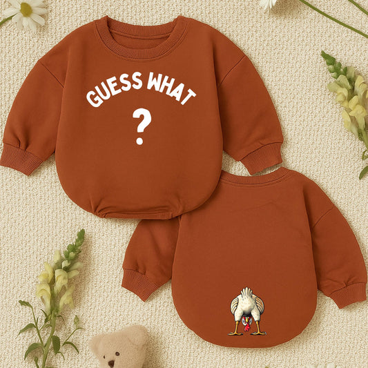 Guess What Chicken Butt Baby Romper Funny Bodysuit, Gender Neutral, Baby Shower Gift, Whimsical Chicken Design, Newborn Outfit