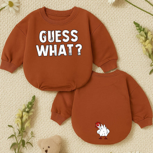 Guess What Chicken Butt Funny Baby Romper Gender Neutral Newborn Outfit Cute Baby Shower Gift Double Sided