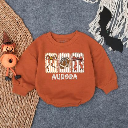Touchdown Season Bubble Romper Cute Football Baby Outfit Oversized Game Day Bodysuit Funny Baby Clothes Cozy Sport Toddler Gift
