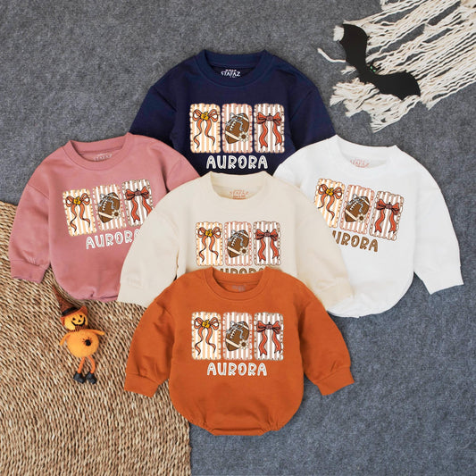 Touchdown Season Bubble Romper Cute Football Baby Outfit Oversized Game Day Bodysuit Funny Baby Clothes Cozy Sport Toddler Gift