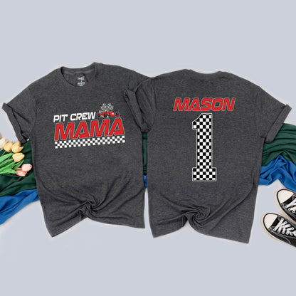 Personalized Pit Crew Family Matching Fast One Birthday Shirt for Girls Racing Car Outfit 1st Birthday Gift