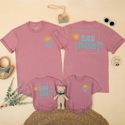 Matching The Big One Birthday Shirt, Beach Surf 1st Birthday Outfit for Baby Boy, Summer Party, Sun & Waves Design, Rad Dad