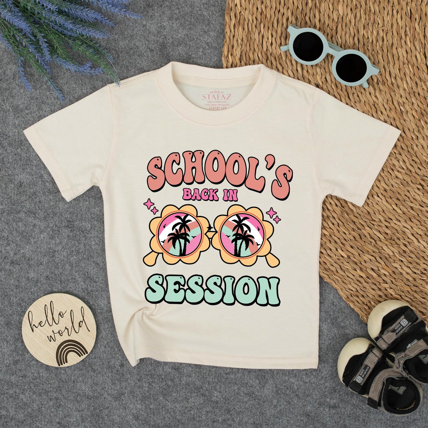 Groovy Back to School Shirt, Retro Sunglasses Tee for Kids, School's Back In Session Toddler Tee, First Day Outfit, Fun Beach Vibes, Colorful Design