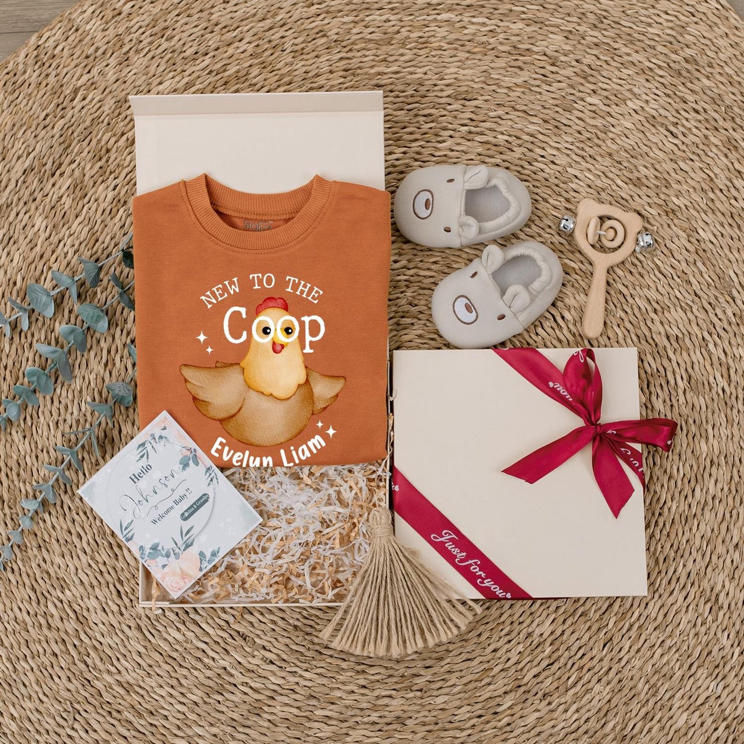 Personalized New To The Coop Baby Bodysuit, Cute Chicken Farm Outfit, Custom Name Newborn Gift, Baby Shower Present, Funny Chick Clothes 138chars