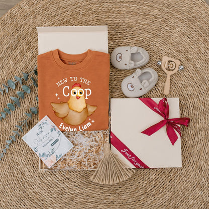 Personalized New To The Coop Baby Bodysuit, Cute Chicken Farm Outfit, Custom Name Newborn Gift, Baby Shower Present, Funny Chick Clothes 138chars